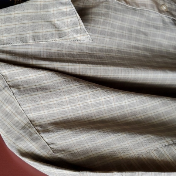 Comfort Outfitter NWT 3XL plaid light tan SS button down - Picture 8 of 12